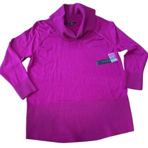 Cyrus Fuchsia Knit Cowl Neck Sweater Top